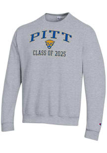 Mens Pitt Panthers Grey Champion Font Class of 2025 Powerblend Crew Sweatshirt