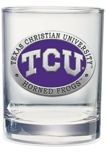 TCU Horned Frogs Pewter Rock Glass
