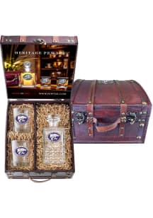 Purple K-State Wildcats Heritage Chest Set Decanter Set