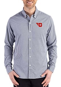 Cutter and Buck Dayton Flyers Mens Navy Blue Skyline Long Sleeve Dress Shirt