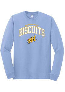 Summit Sportswear Montgomery Biscuits Light Blue Arch Mascot Long Sleeve T Shirt