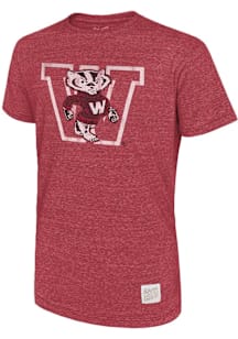 Original Retro Brand Wisconsin Badgers Red Logo Short Sleeve Fashion T Shirt