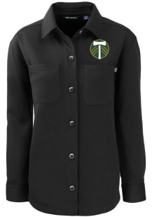 Cutter and Buck Portland Timbers Womens Black Roam Shirt Light Weight Jacket