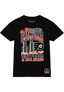 Mitchell and Ness Philadelphia Flyers Black Back to Back Champs Short Sleeve Fashion T Shirt