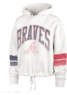47 Atlanta Braves Womens White Harper Hooded Sweatshirt