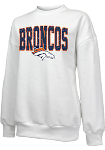 Denver Broncos Womens White Splendid Crew Sweatshirt