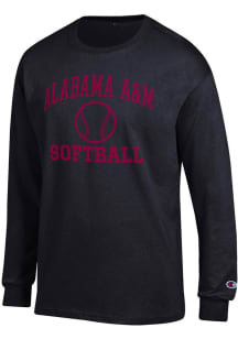 Champion Alabama A&amp;M Bulldogs Black Softball Jersey Long Sleeve T Shirt