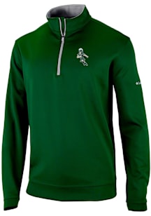 Columbia Michigan State Spartans Mens Green Football Football Sparty Long Sleeve Qtr Zip Pullover
