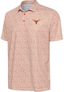 Antigua Texas Longhorns Mens White Field Ditsy Short Sleeve Polo