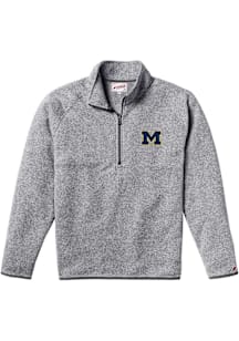 Michigan Wolverines Mens Grey Saranac Long Sleeve Qtr Zip Pullover