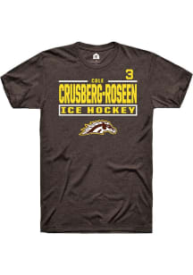 Cole Crusberg-Roseen Rally Mens Brown Western Michigan Broncos NIL Stacked Box Player T Shirt