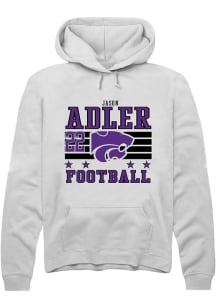 Jason Adler Rally Mens White K-State Wildcats NIL Striped Player Hood