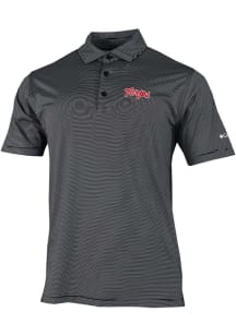 Mens Maryland Terrapins Black Columbia Terps Double Hit Short Sleeve Polo Shirt