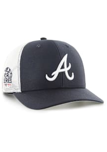 47 Atlanta Braves World Series Sure Shot Trucker Adjustable Hat - Navy Blue