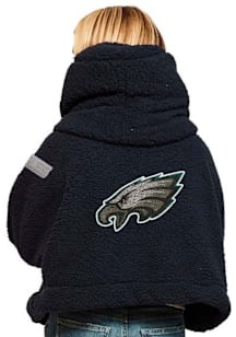 Jill Martin Philadelphia Eagles Womens Black Bedazzled Lounger Medium Weight Jacket