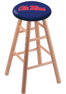 Ole Miss Rebels Round Cushion Oak Pub Stool - Brown