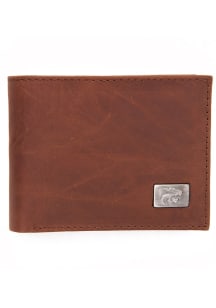 Leather K-State Wildcats Mens Bifold Wallet - Brown
