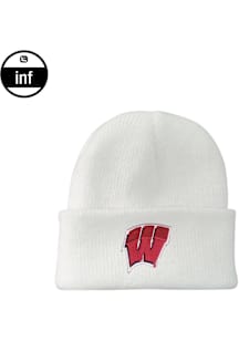 LogoFit Wisconsin Badgers INF Northpole Cuffed Baby Knit Hat - White