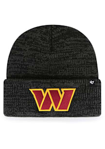 47 Washington Commanders Black Brain Freeze Cuff Mens Knit Hat