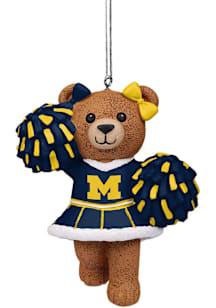 Michigan Wolverines Resin Cheer Bear Ornament - Blue