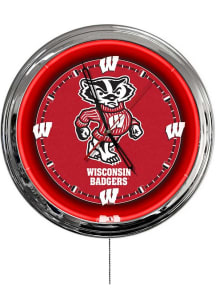 Wisconsin Badgers Mascot Multi Color LED Wall Clock