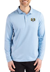 Cutter and Buck North Carolina Tar Heels Mens Light Blue Vault Coastline Long Sleeve Polo Shirt