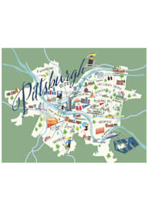 Pittsburgh State Map Postcard