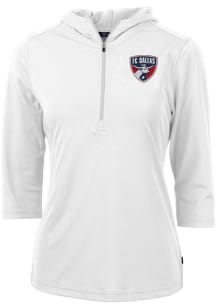 Cutter and Buck FC Dallas Womens White Virtue Eco Pique Hooded Sweatshirt