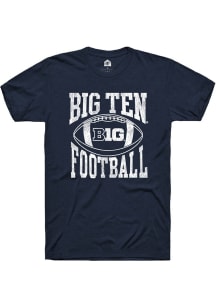 Big Ten Navy Blue Rally Football Arch Short Sleeve T Shirt