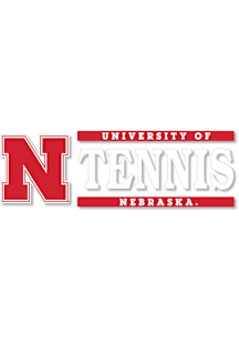 Red Nebraska Cornhuskers 6x2 Tennis Decal