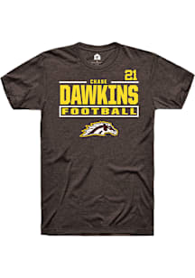Chase Dawkins Western Michigan Broncos Brown Football NIL Stacked Box Short Sleeve Player T Shirt