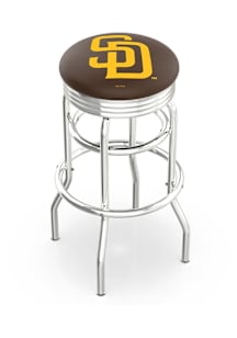 San Diego Padres Double-Ring Swivel Chrome Pub Stool - Silver