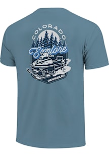 Colorado Light Blue Snowmobile Short Sleeve Fashion T Shirt