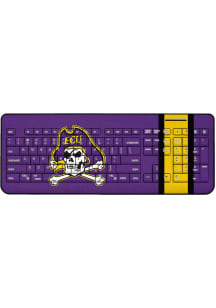 East Carolina Pirates Stripe Wireless USB Keyboard Computer Accessory