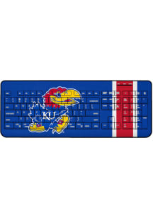 Kansas Jayhawks Stripe Wireless USB Keyboard Computer Accessory