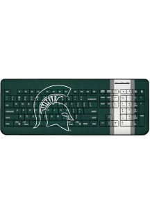 Michigan State Spartans Stripe Wireless USB Keyboard Computer Accessory