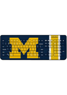 Michigan Wolverines Stripe Wireless USB Keyboard Computer Accessory