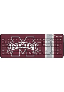 Mississippi State Bulldogs Stripe Wireless USB Keyboard Computer Accessory