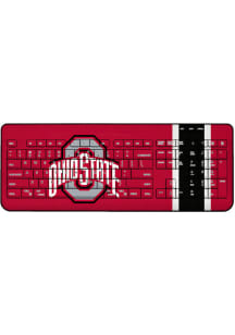 Ohio State Buckeyes Stripe Wireless USB Keyboard Computer Accessory