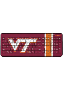 Virginia Tech Hokies Stripe Wireless USB Keyboard Computer Accessory