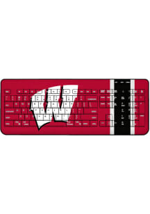 Wisconsin Badgers Stripe Wireless USB Keyboard Computer Accessory