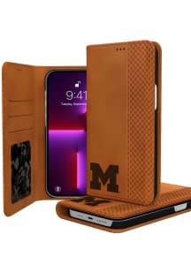 Michigan Wolverines iPhone Woodburned Folio Phone Cover