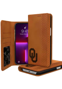 Oklahoma Sooners iPhone Woodburned Folio Phone Cover