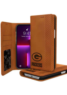 Green Bay Packers iPhone Woodburned Folio Phone Cover