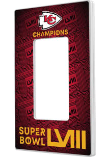 Kansas City Chiefs Super Bowl LVIII Champions Single Rocker Light Switch Cover