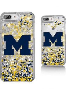 White Michigan Wolverines iPhone 6+/7+/8+ Glitter Phone Cover