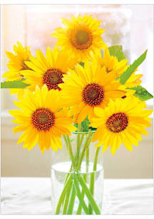 Local Gear SMALL SUNFLOWERS IN GLASS VASE Card - White