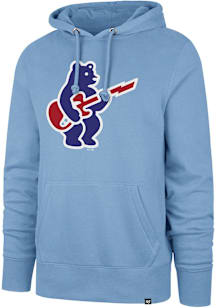 47 Chicago Cubs Mens Light Blue Electric Bear Headline Long Sleeve Hoodie