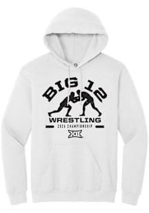 Summit Sportswear Big 12 Mens White 2026 Wrestling Championship Long Sleeve Hoodie