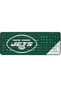 New York Jets Stripe Wireless USB Keyboard Computer Accessory